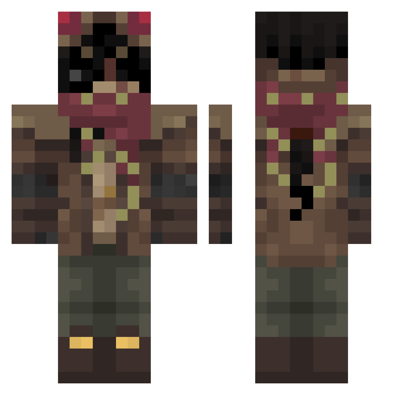unlucky767 Minecraft skin, front and back view