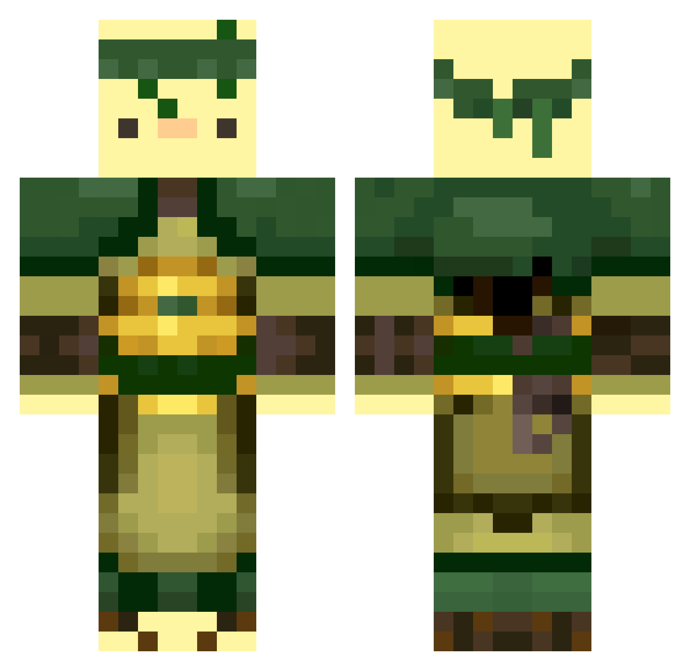 Hankthetank9485 Minecraft skin, front and back view