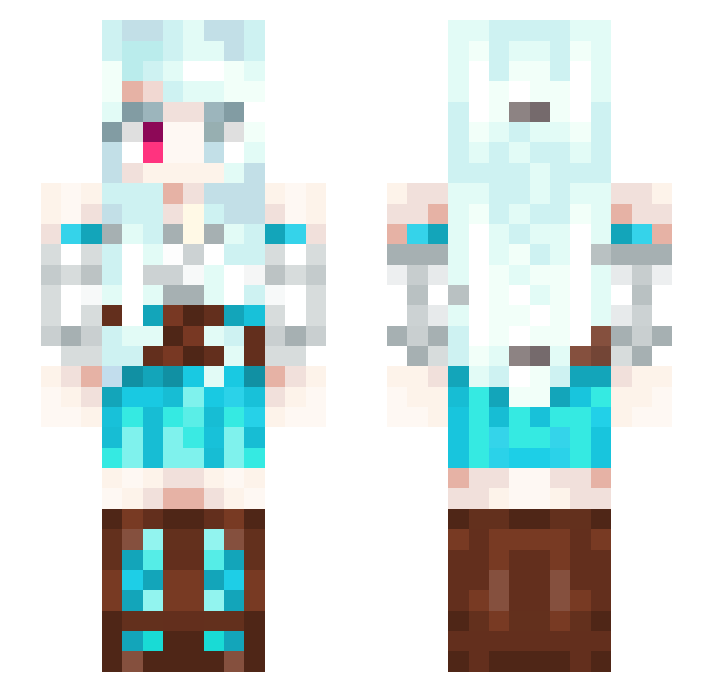 Wolfii_x3 Minecraft skin, front and back view