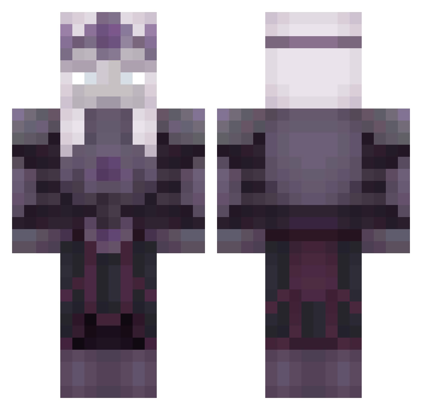Balefully Minecraft skin, front and back view