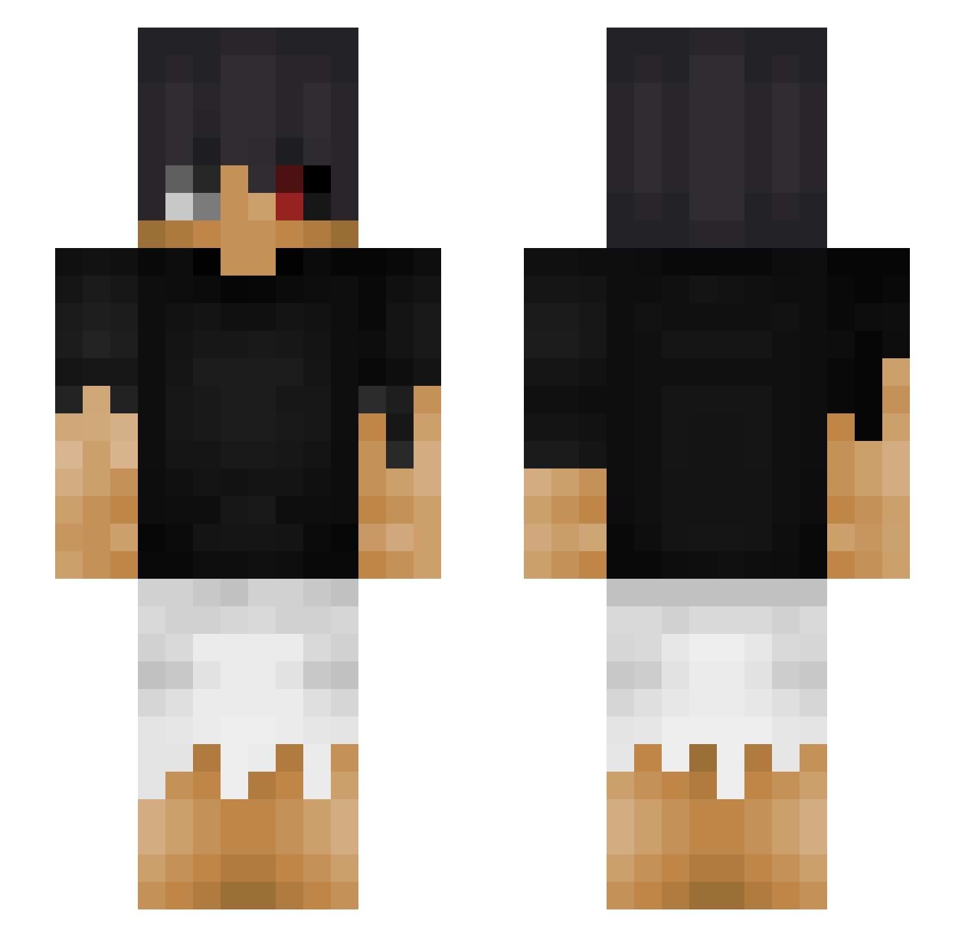 antihope Minecraft skin, front and back view