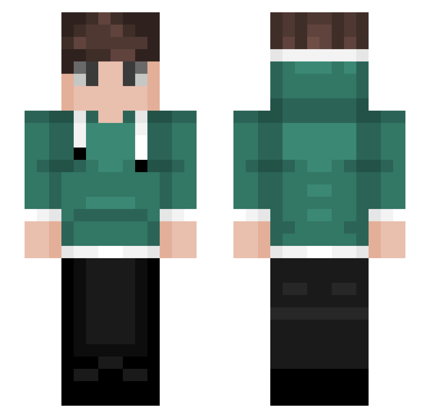 SammmyG Minecraft skin, front and back view