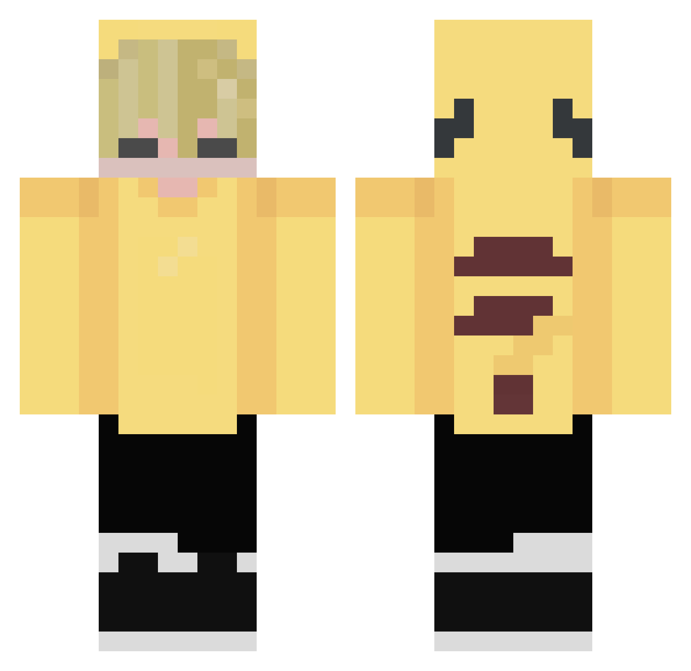 LukiMamaBubu Minecraft skin, front and back view