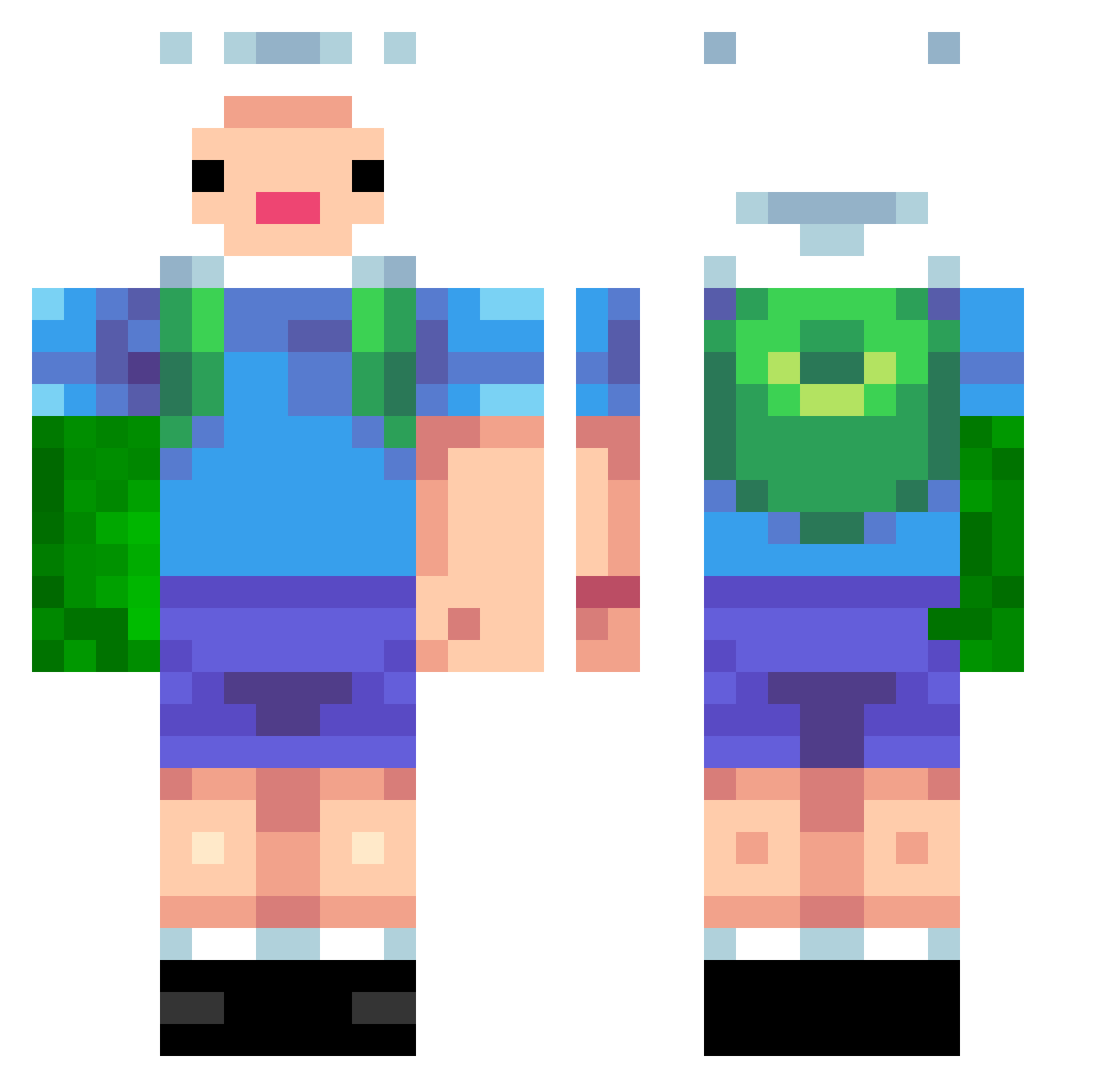 Julokinho20 Minecraft skin, front and back view