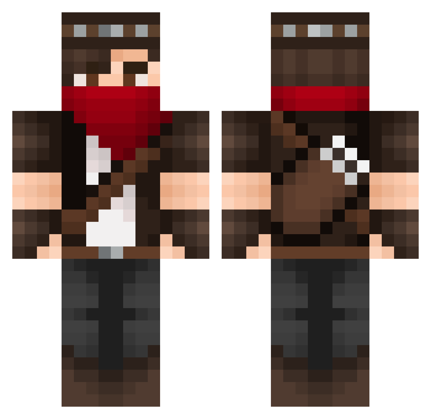 Grayfire99 Minecraft skin, front and back view