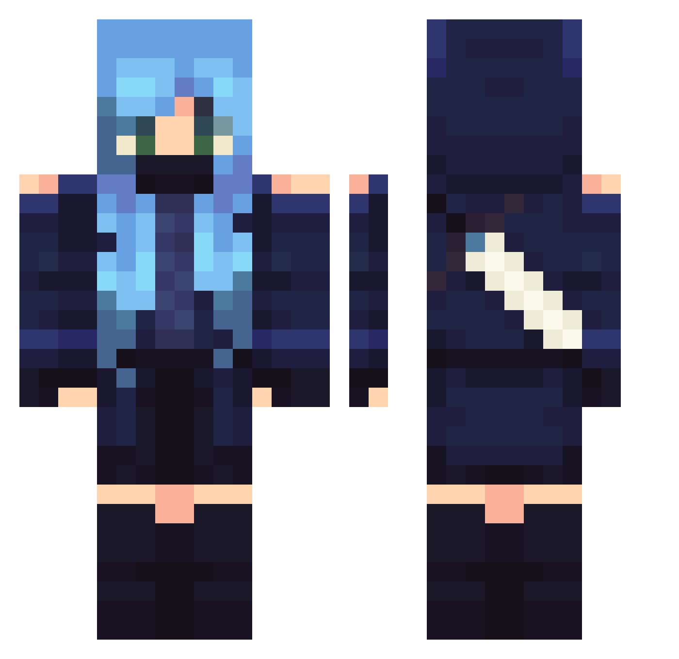 Liverwurst Minecraft skin, front and back view