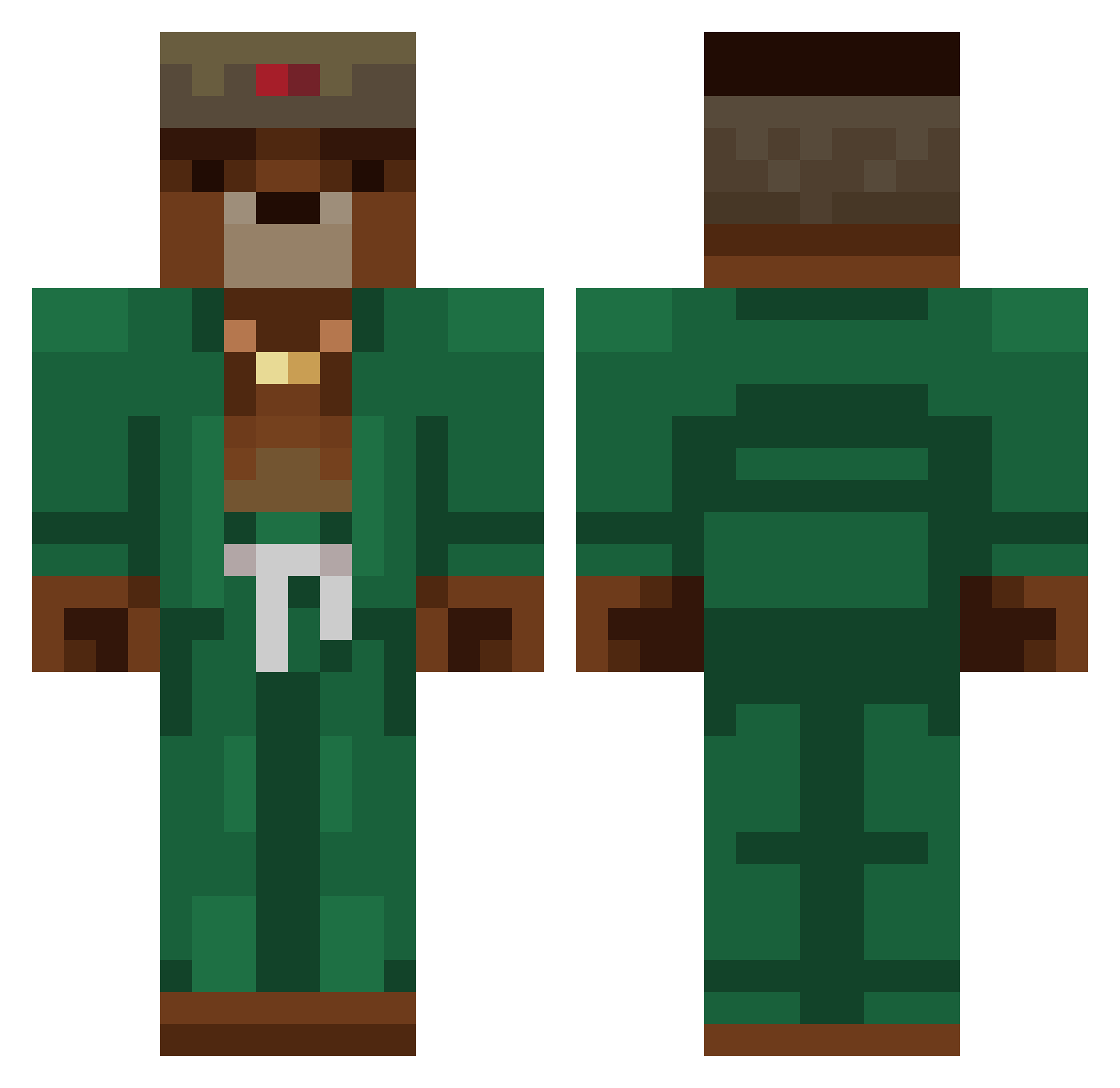 brxtuha Minecraft skin, front and back view