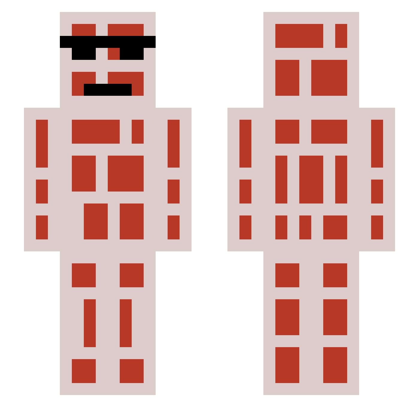 GeneralOPYouTube Minecraft skin, front and back view