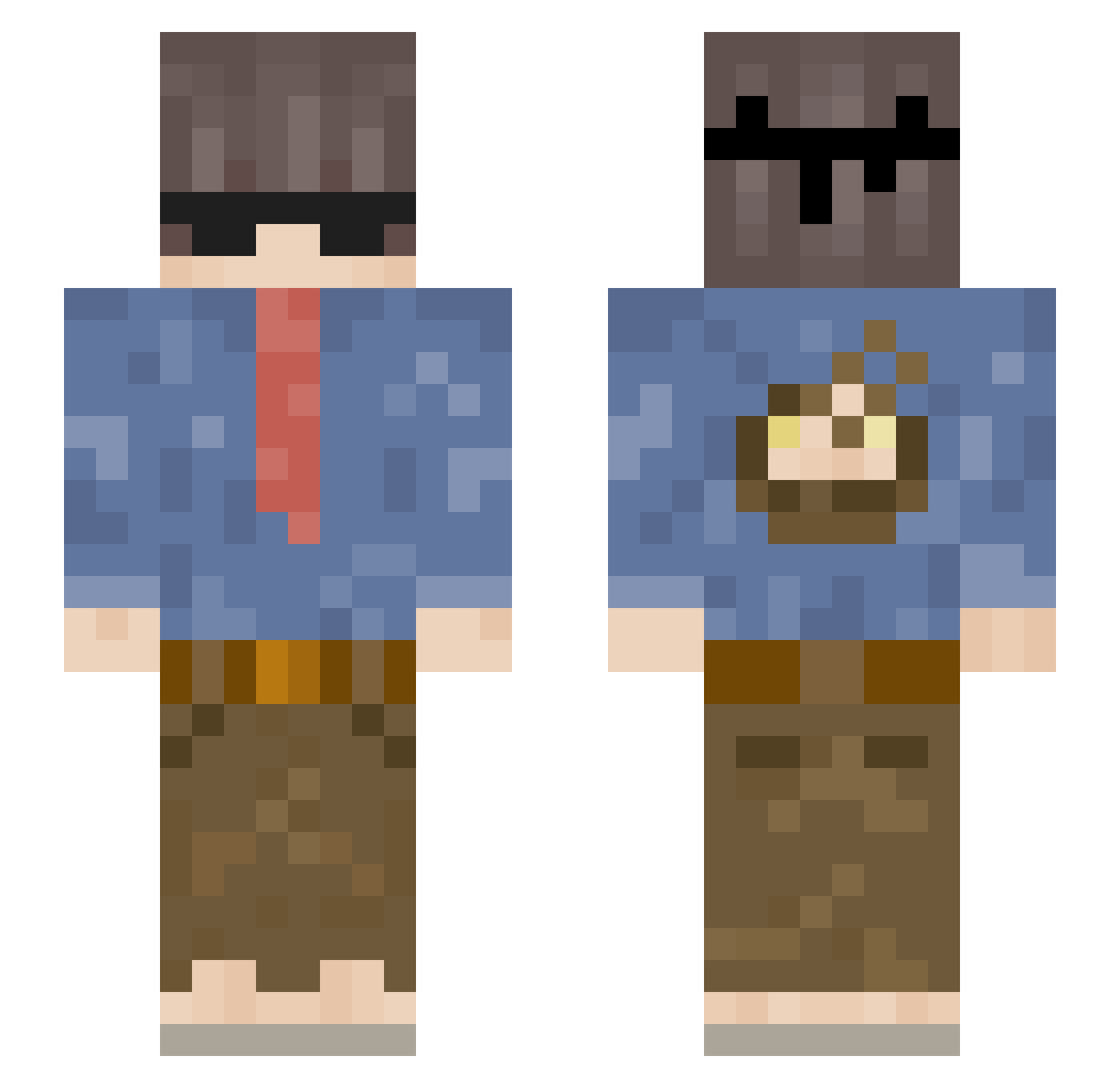 Quarinah Minecraft skin, front and back view