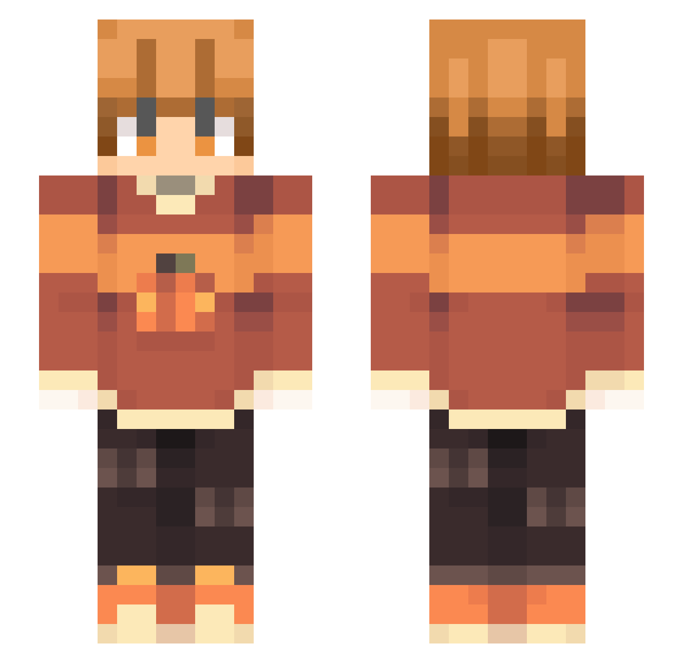 DiebKay Minecraft skin, front and back view