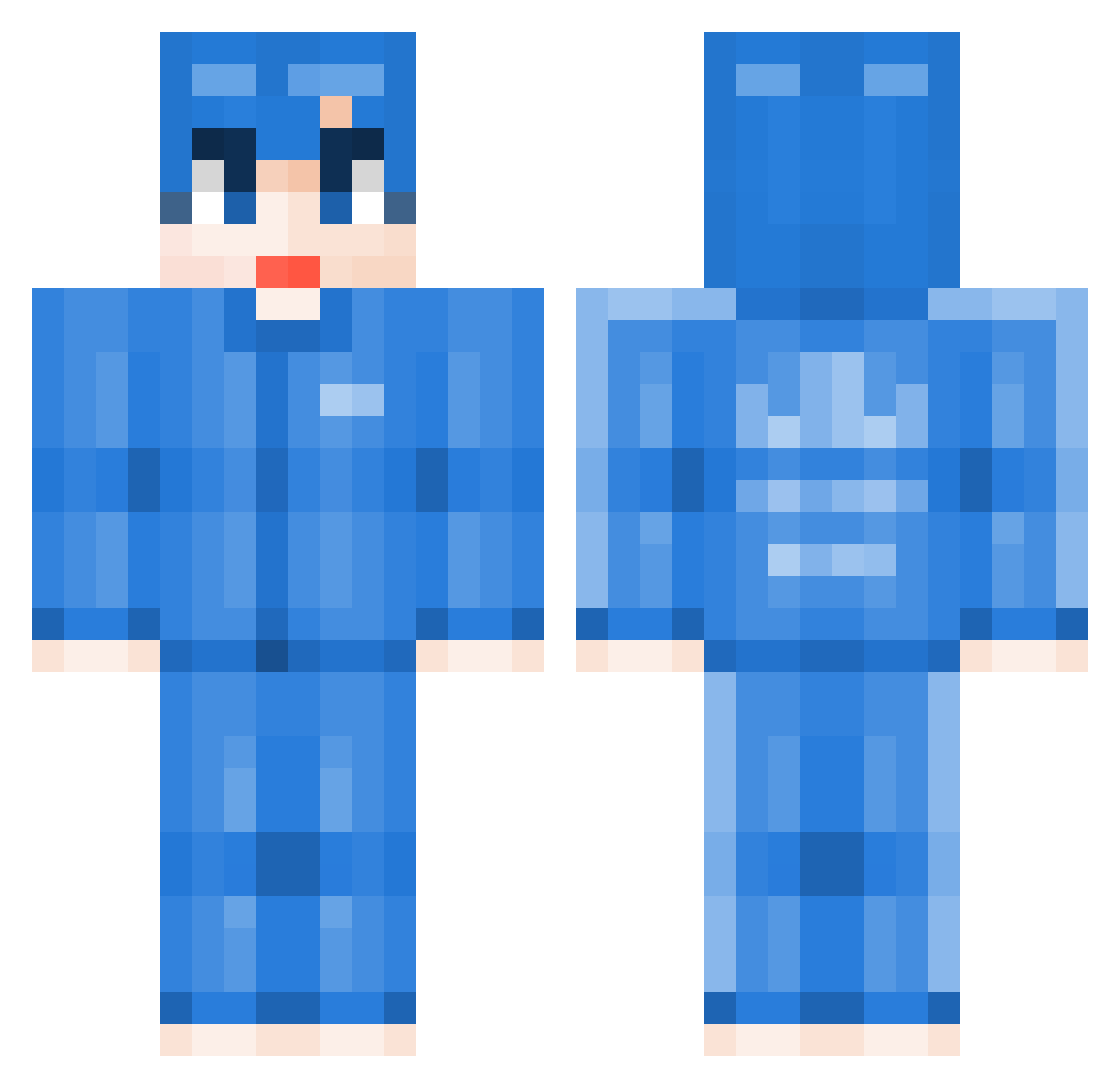 TITF Minecraft skin, front and back view