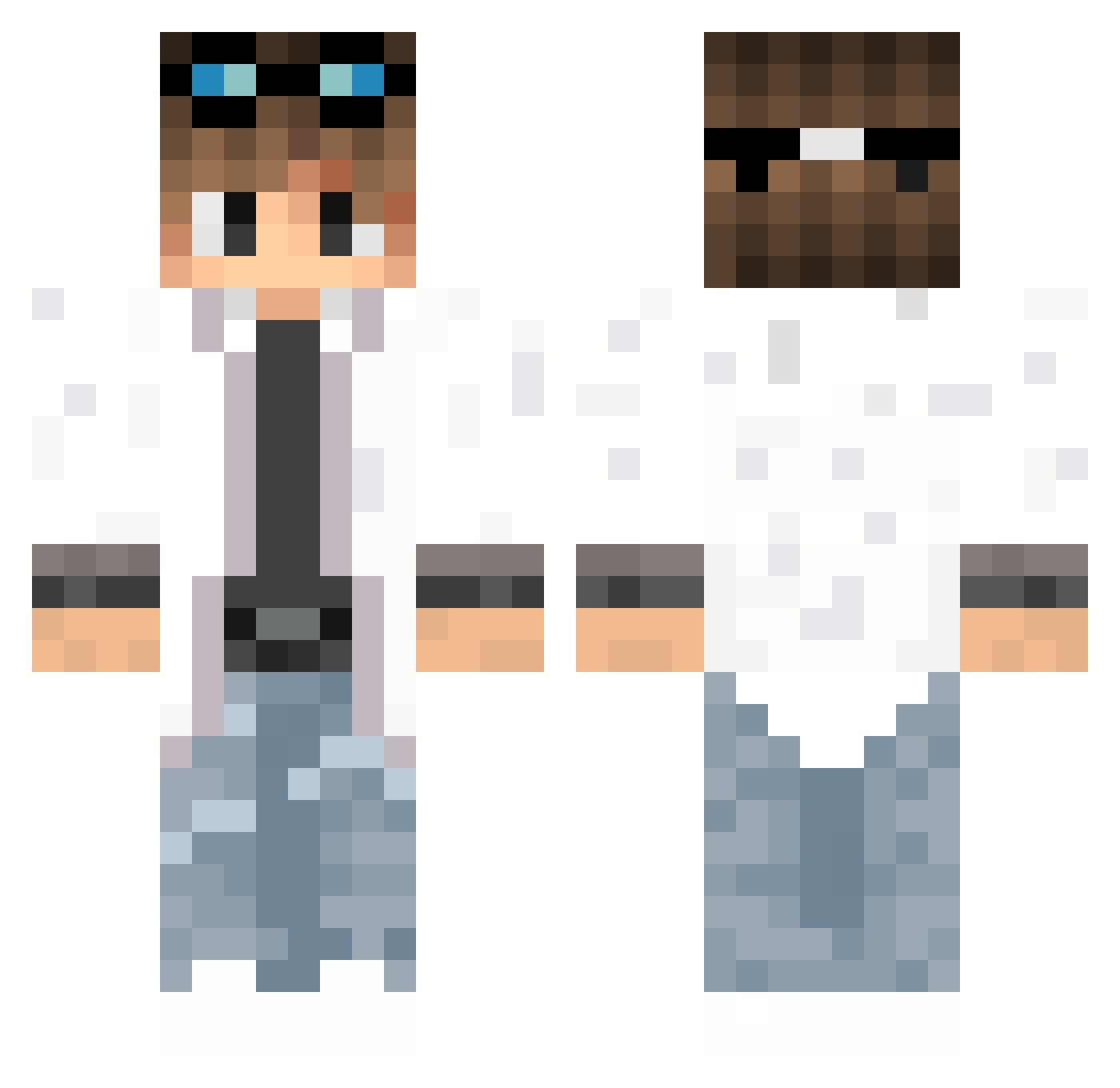 Voxy99 Minecraft skin, front and back view