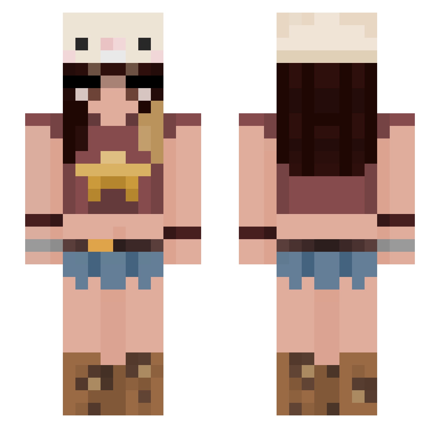 eene Minecraft skin, front and back view