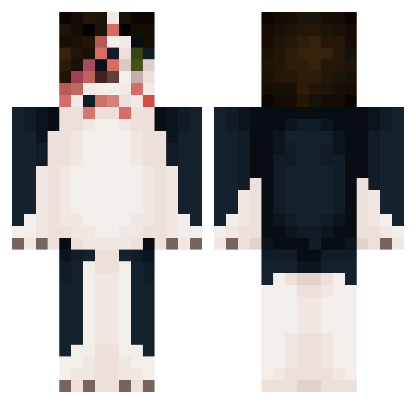VICTIM71 Minecraft skin, front and back view
