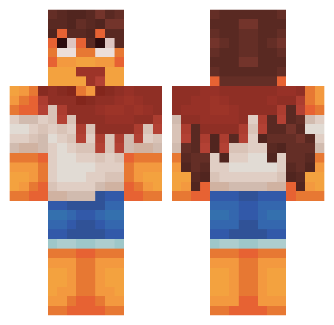 TW0BYTW0 Minecraft skin, front and back view