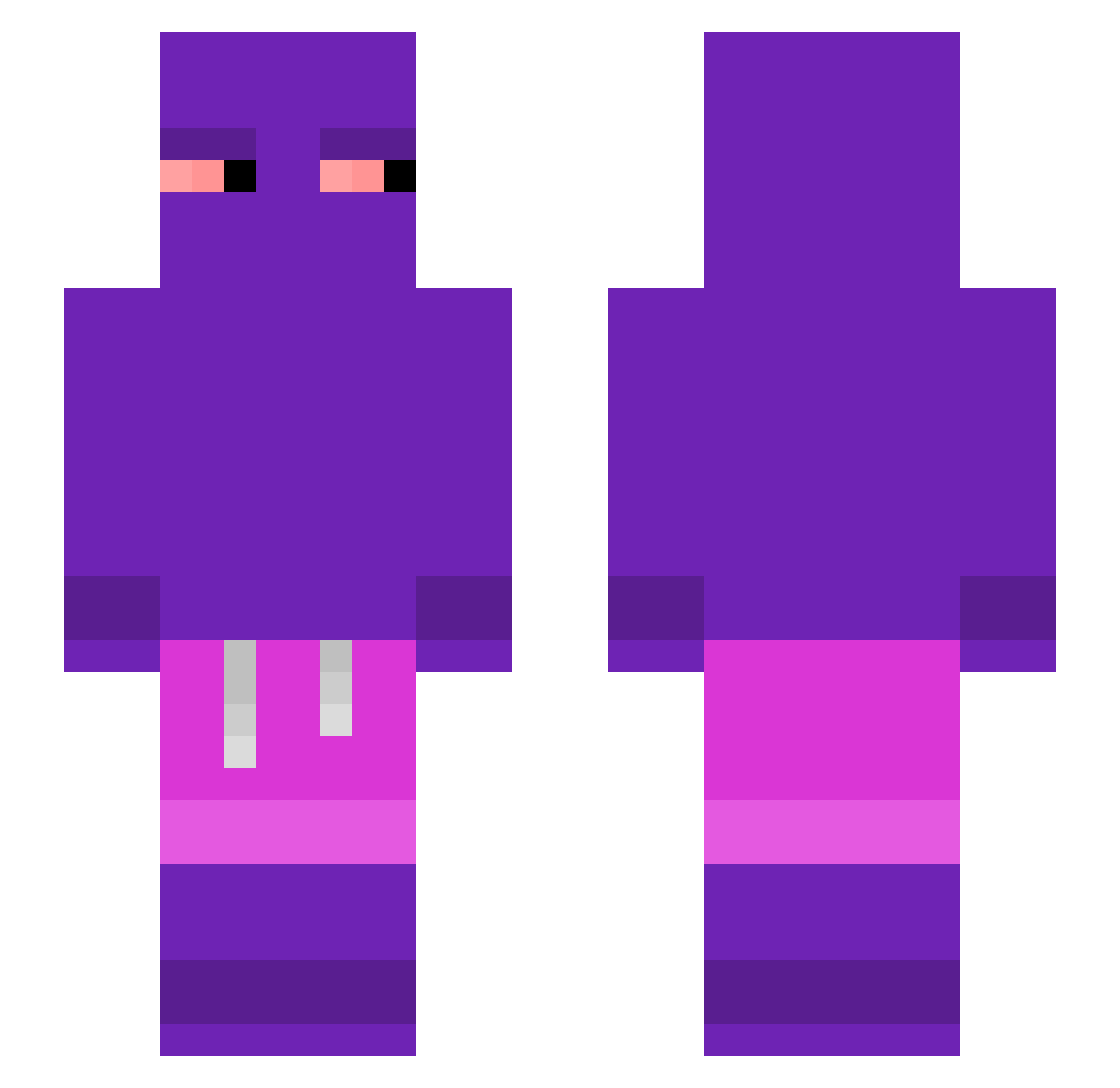 UnseeGaming Minecraft skin, front and back view