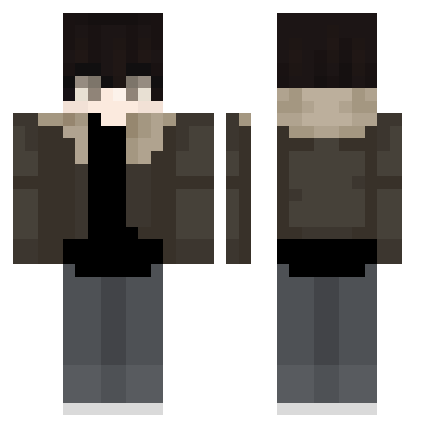 tutuzss Minecraft skin, front and back view