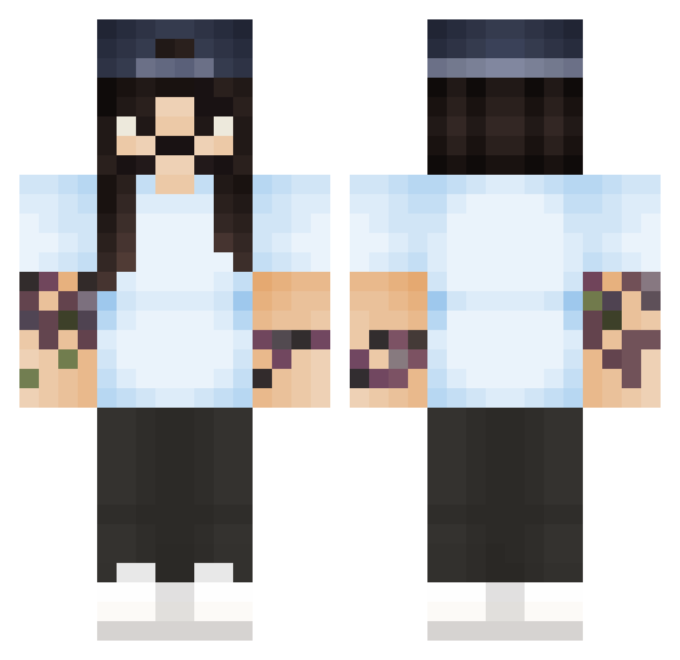 Amonoly Minecraft skin, front and back view