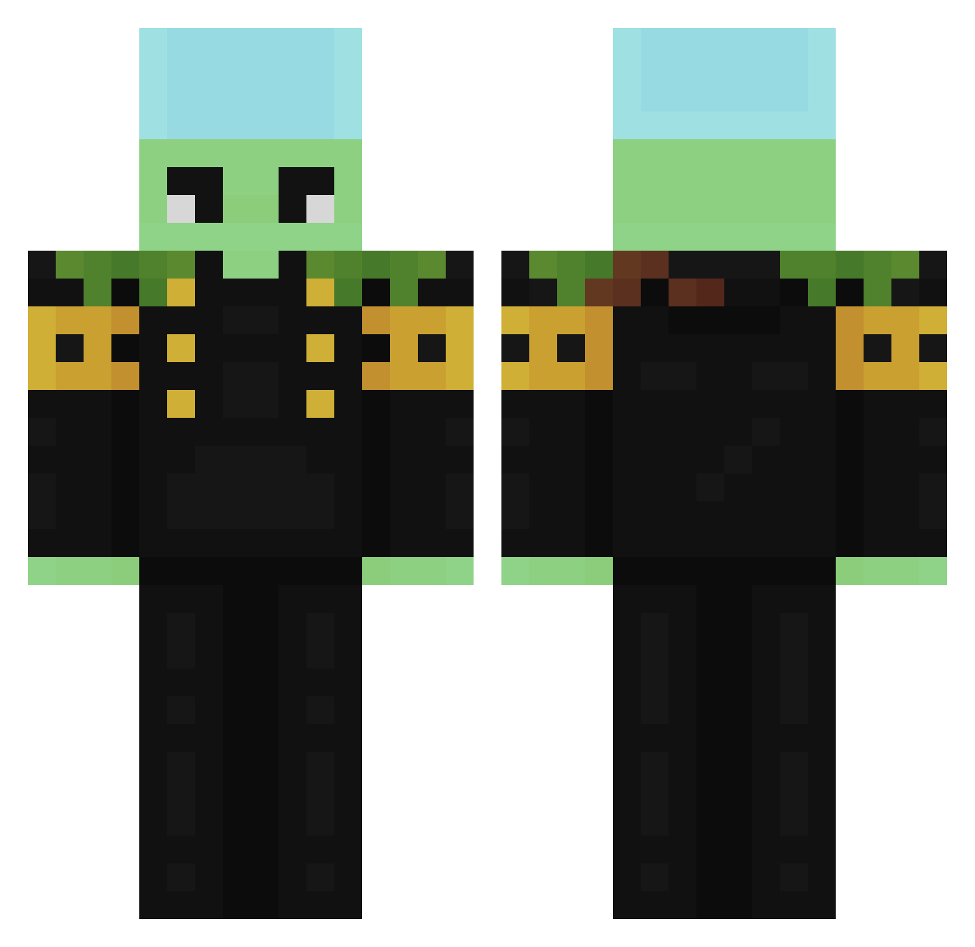 FurbeyI Minecraft skin, front and back view