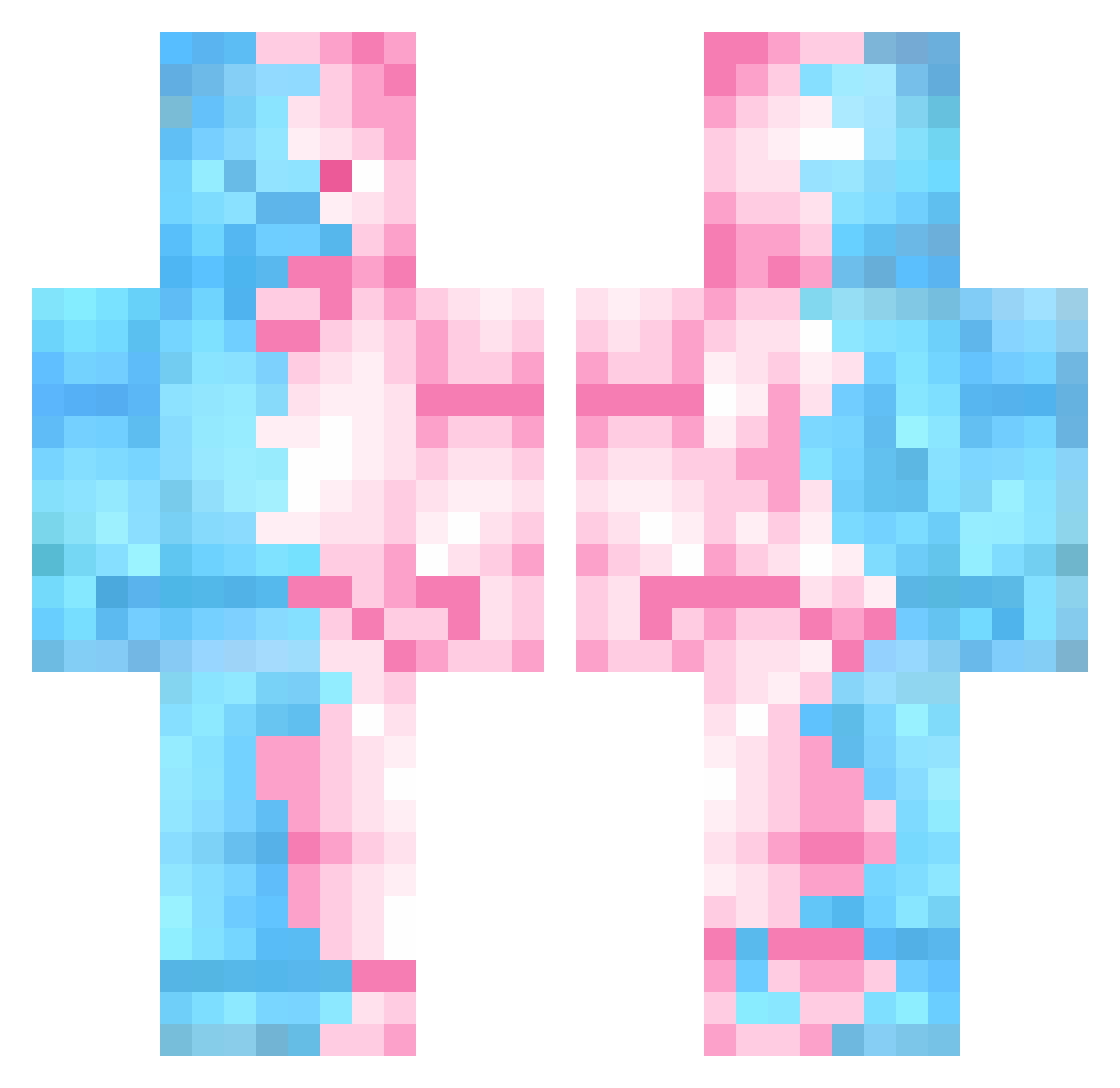 wgpt Minecraft skin, front and back view