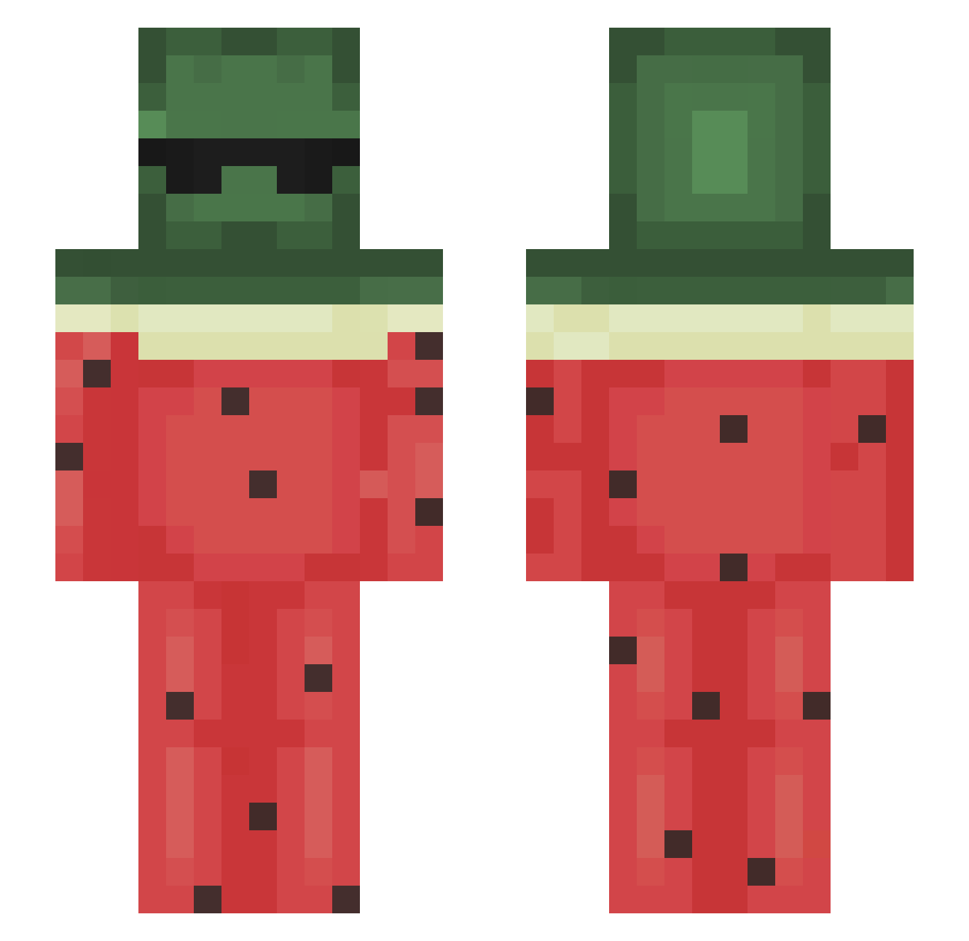 FrostedMelon11 Minecraft skin, front and back view
