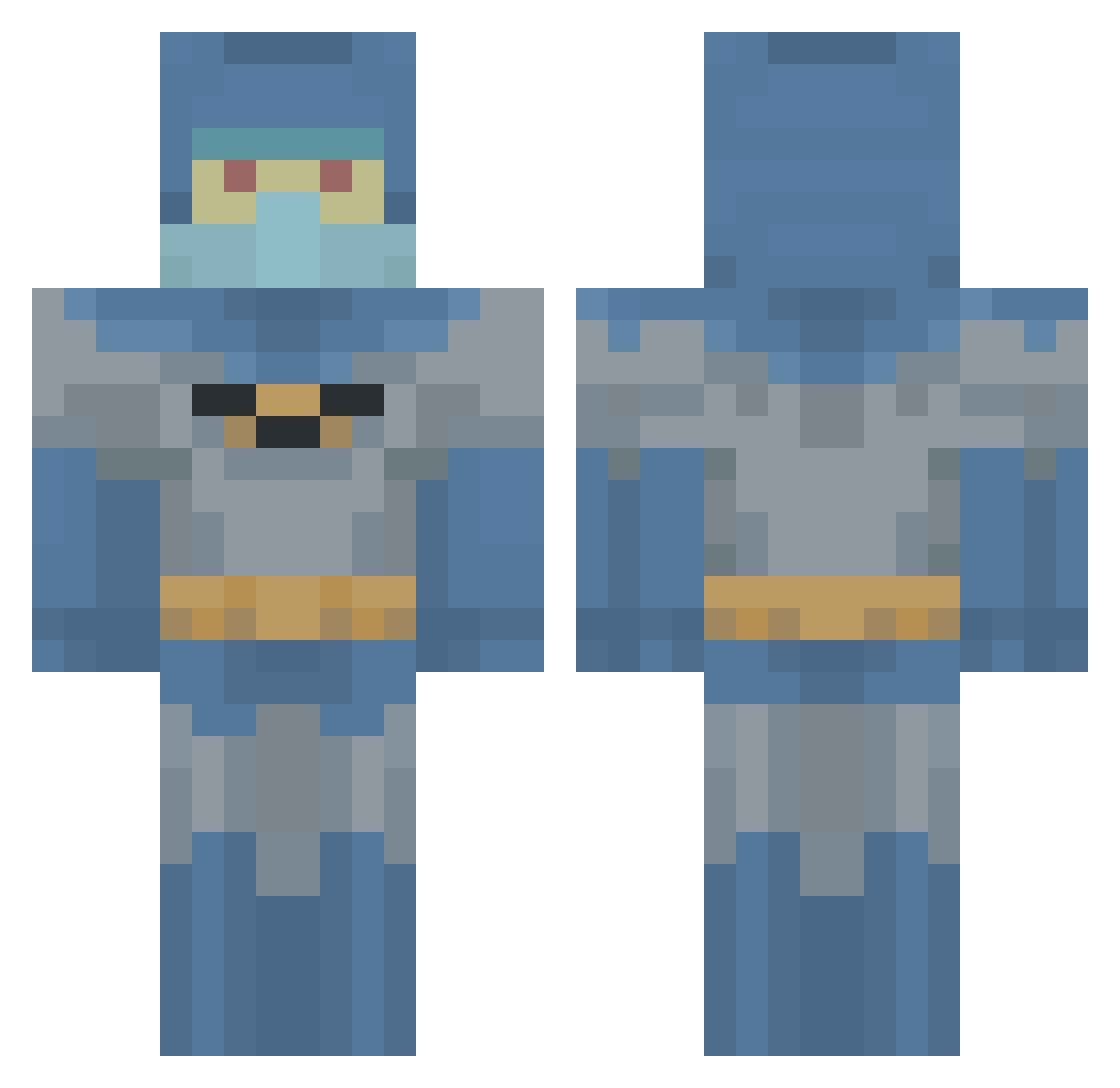 theoserrano Minecraft skin, front and back view