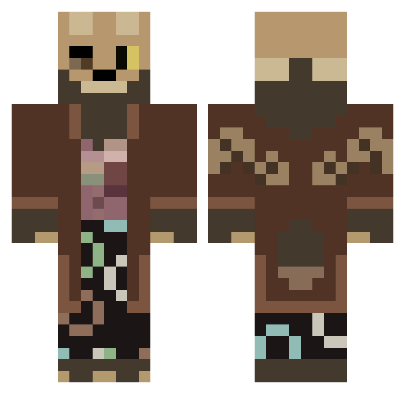 DaDragonMaster Minecraft skin, front and back view