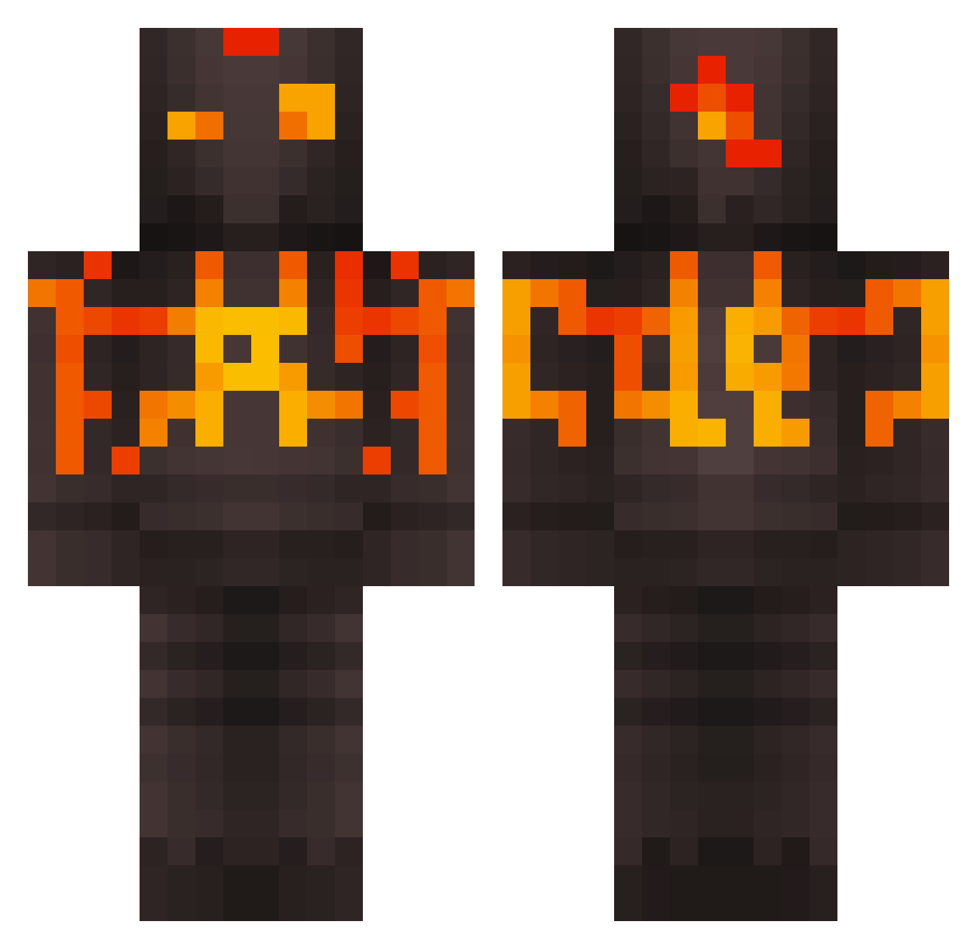 Kachina Minecraft skin, front and back view