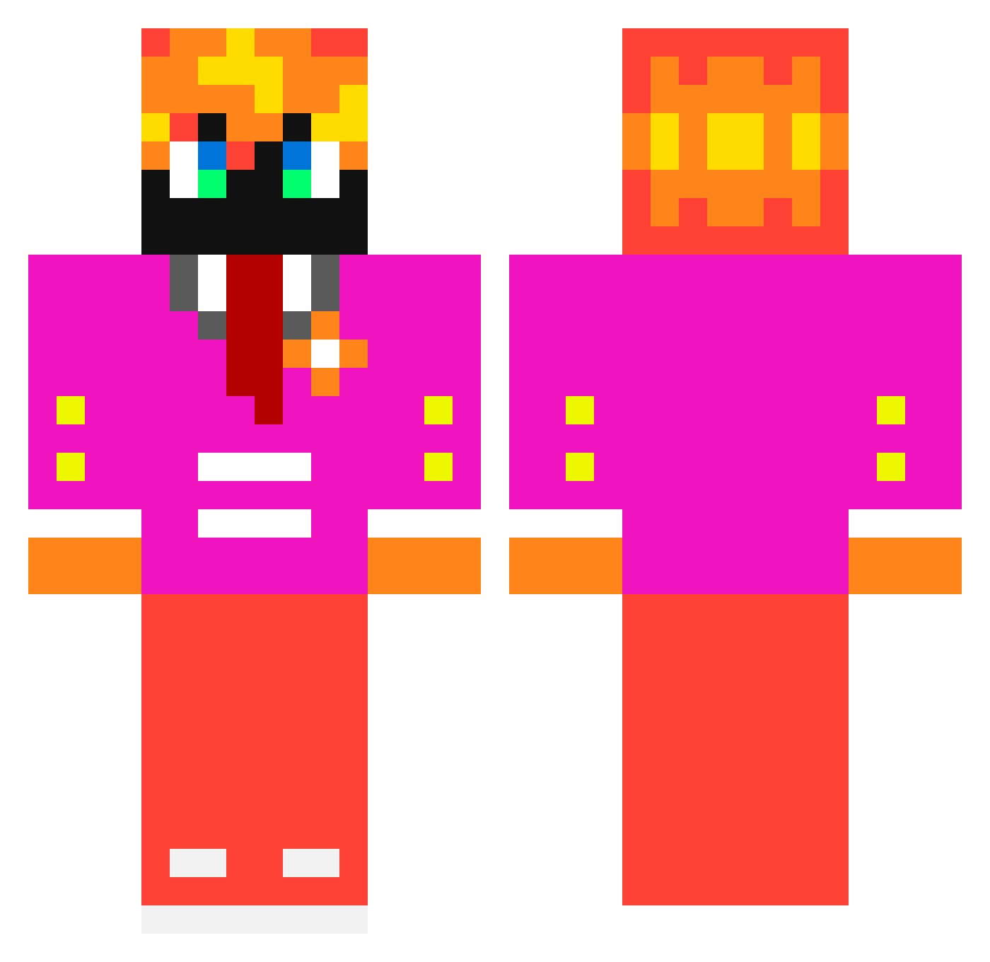 SleepySheep12 Minecraft skin, front and back view