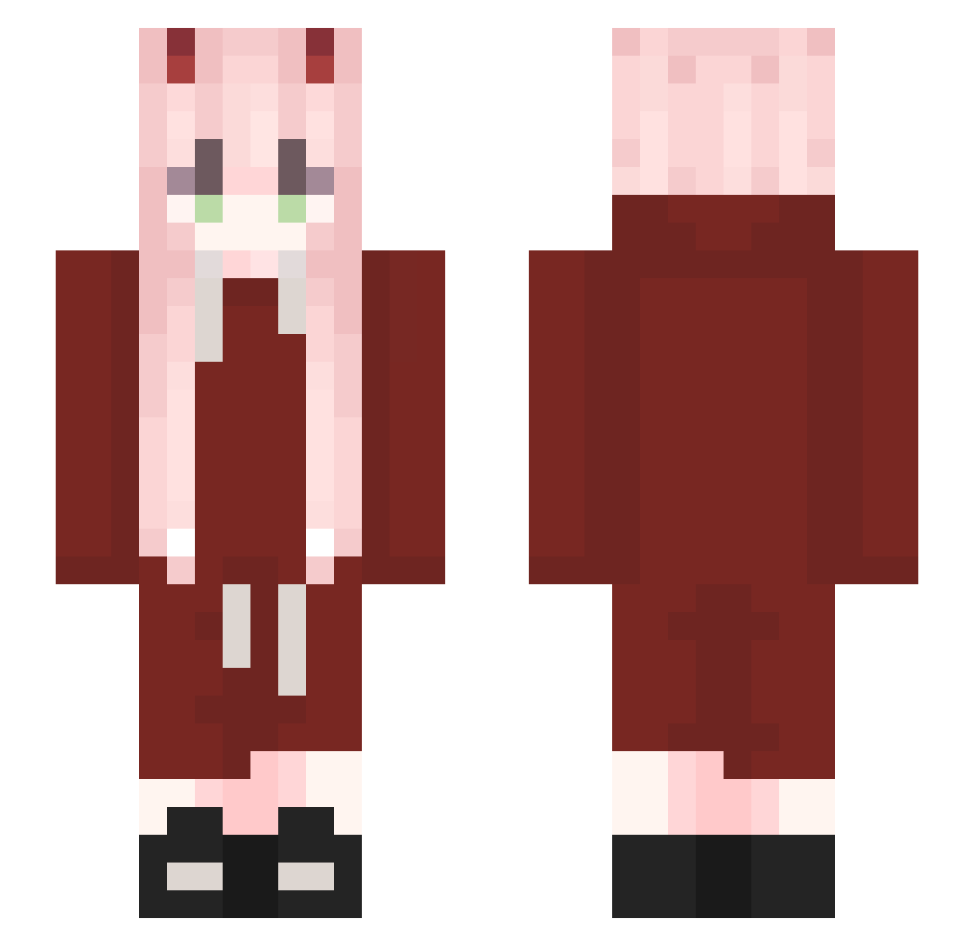 TanyaChua Minecraft skin, front and back view