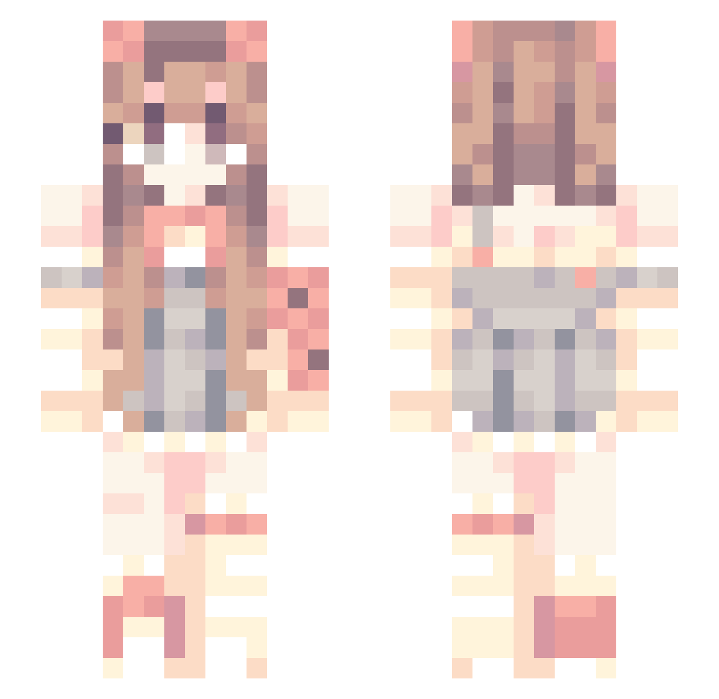 SammyXYeet Minecraft skin, front and back view