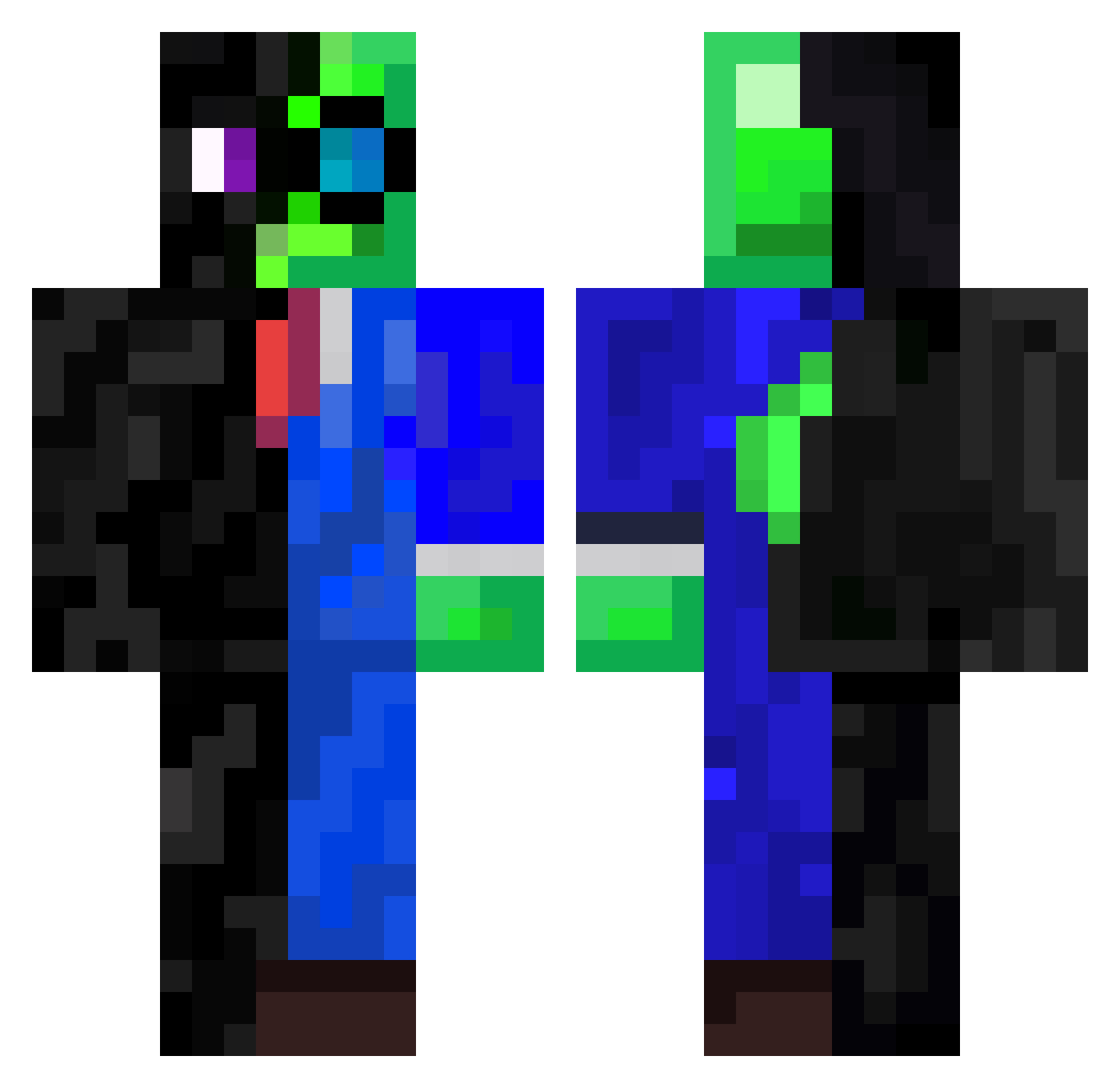 Corox77 Minecraft skin, front and back view