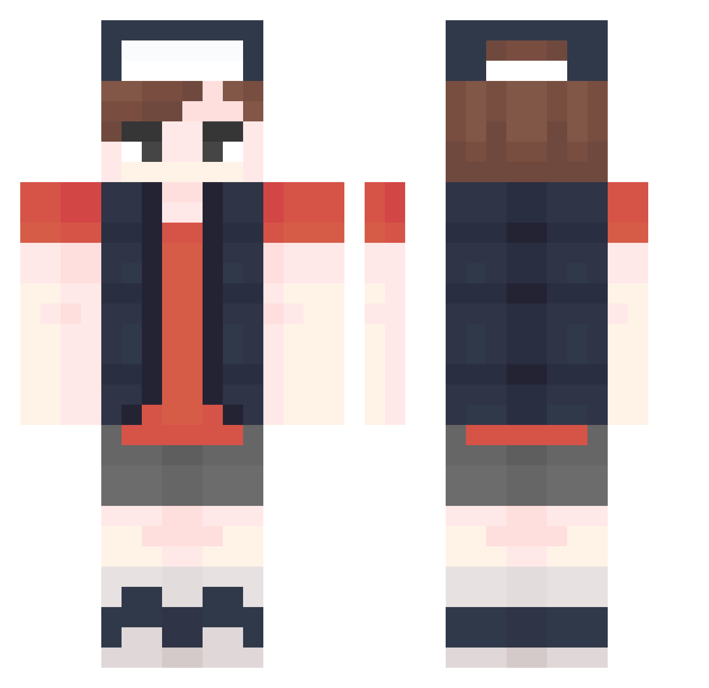 sepals Minecraft skin, front and back view