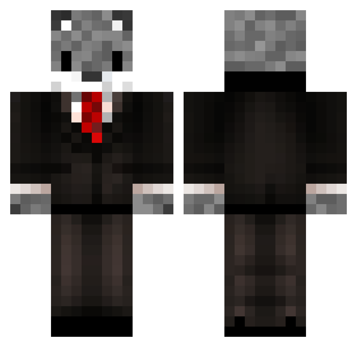 WolfOP Minecraft skin, front and back view
