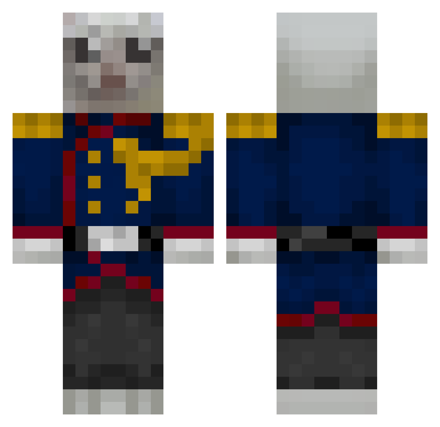 Changine Minecraft skin, front and back view