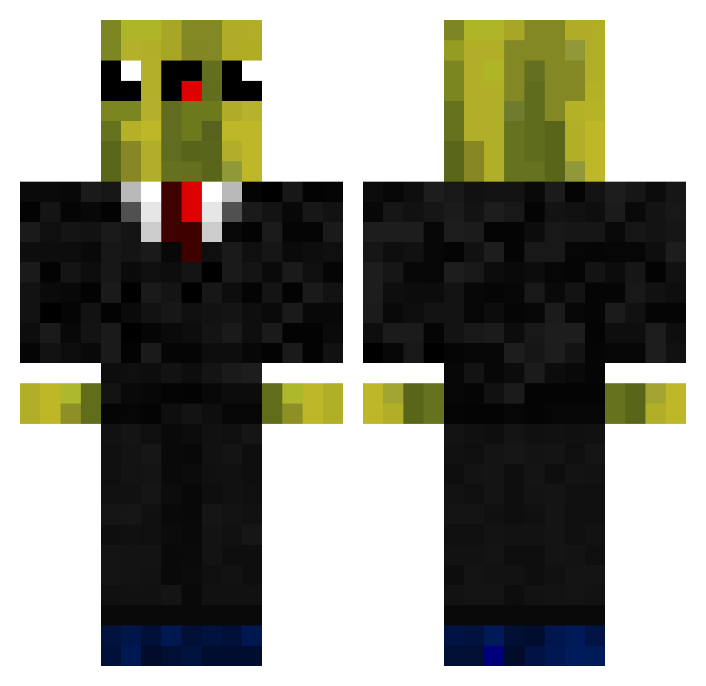 Kassoomy Minecraft skin, front and back view