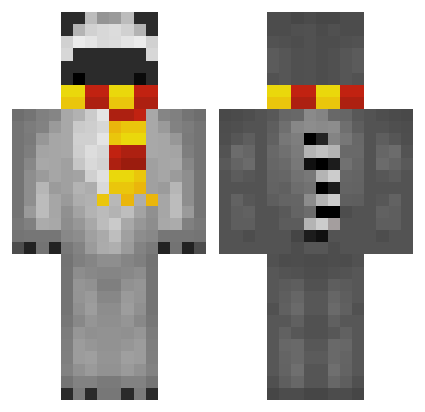 AutismVaccine Minecraft skin, front and back view