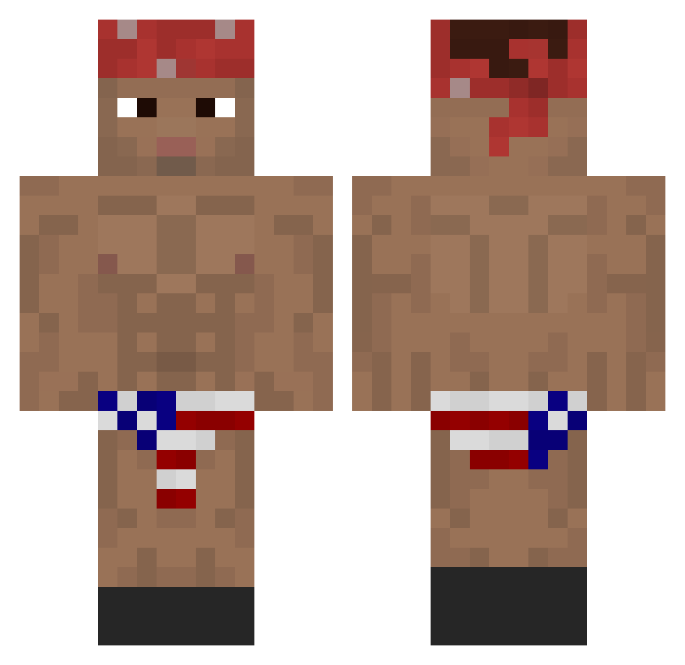 Nicedudde Minecraft skin, front and back view