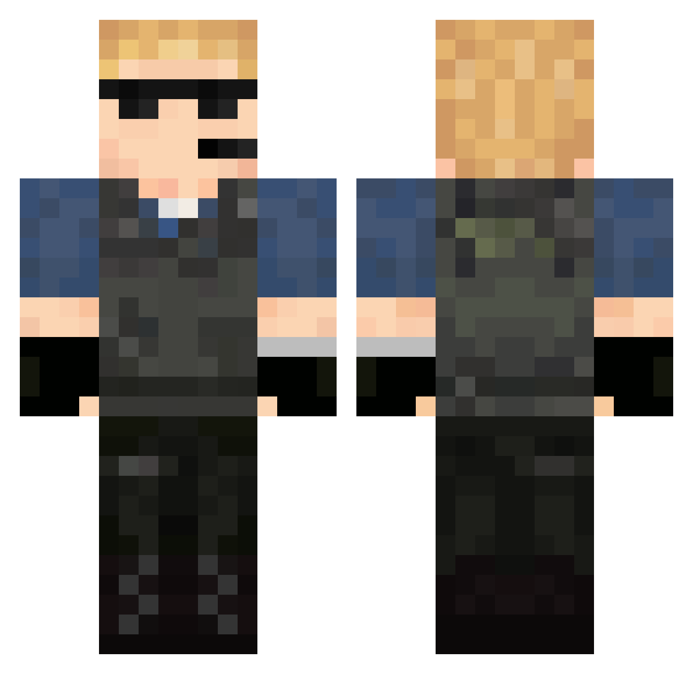 AZNRNUR Minecraft skin, front and back view