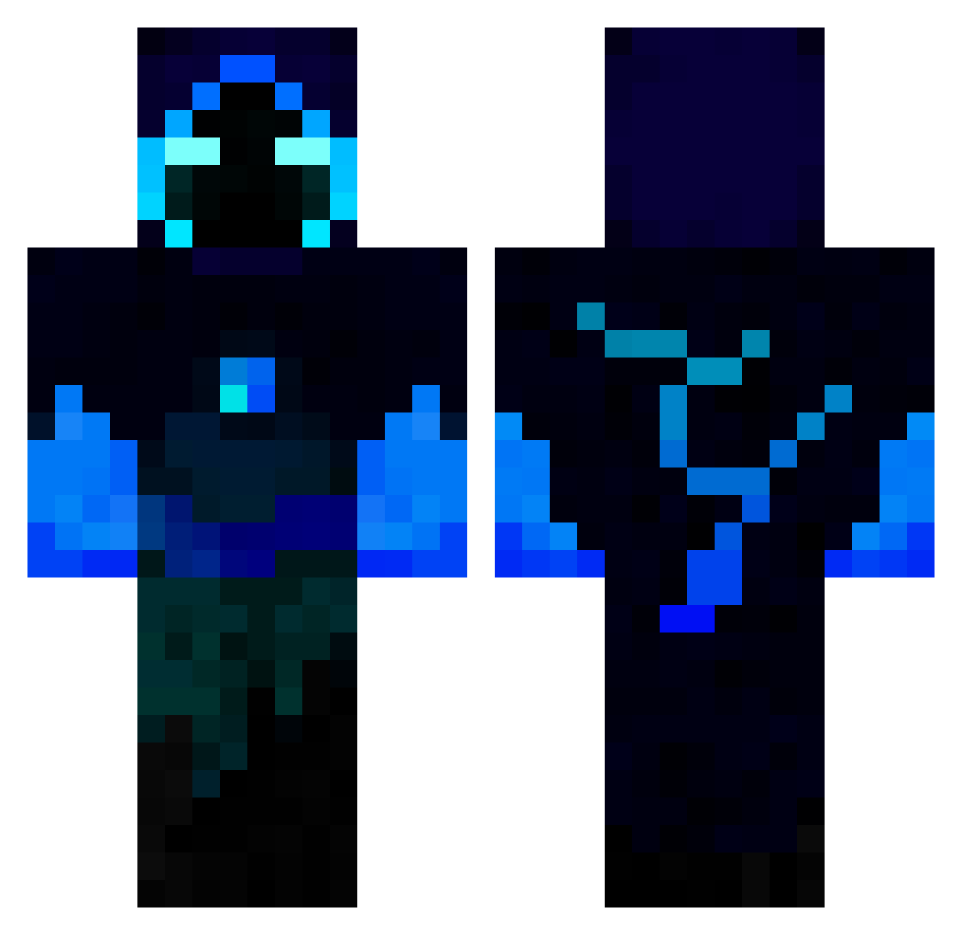 tunafis Minecraft skin, front and back view