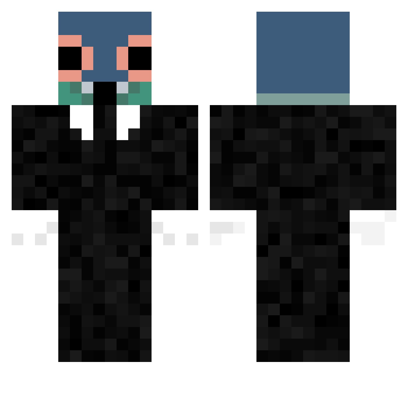 Potatogamer95678 Minecraft skin, front and back view