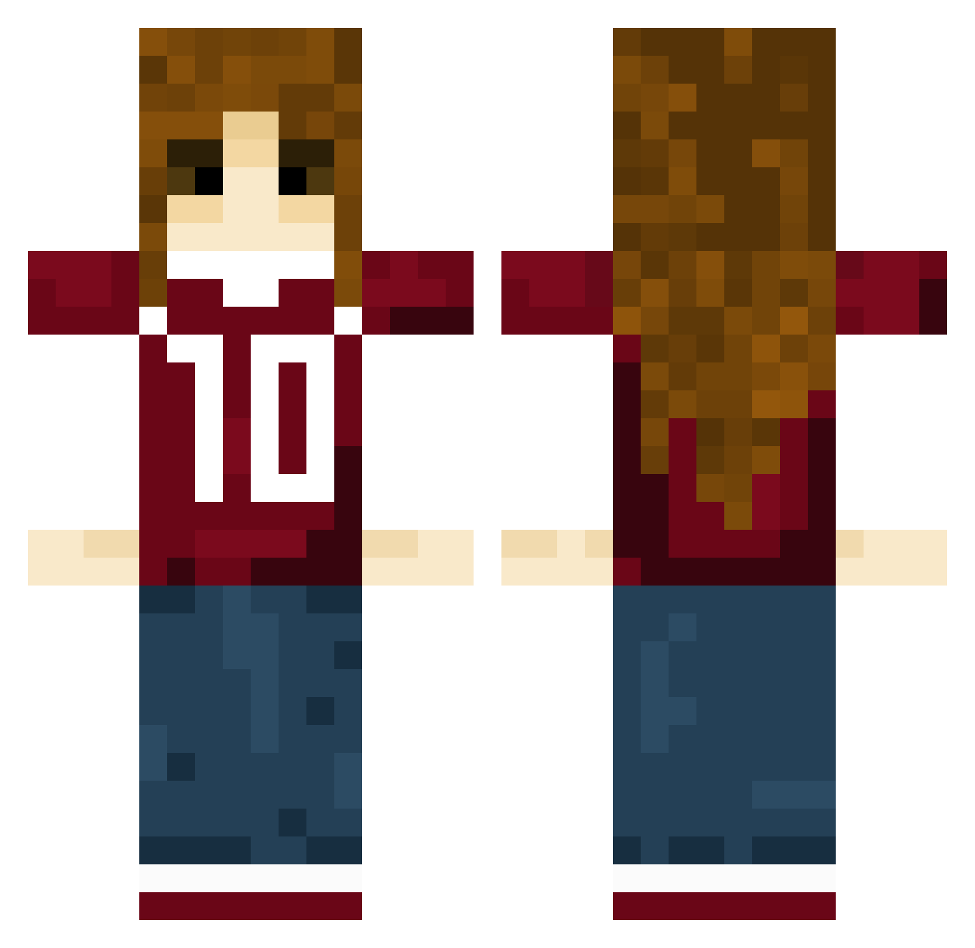 Mazedly Minecraft skin, front and back view