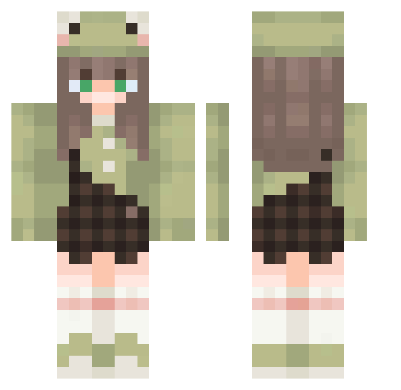 avekks Minecraft skin, front and back view