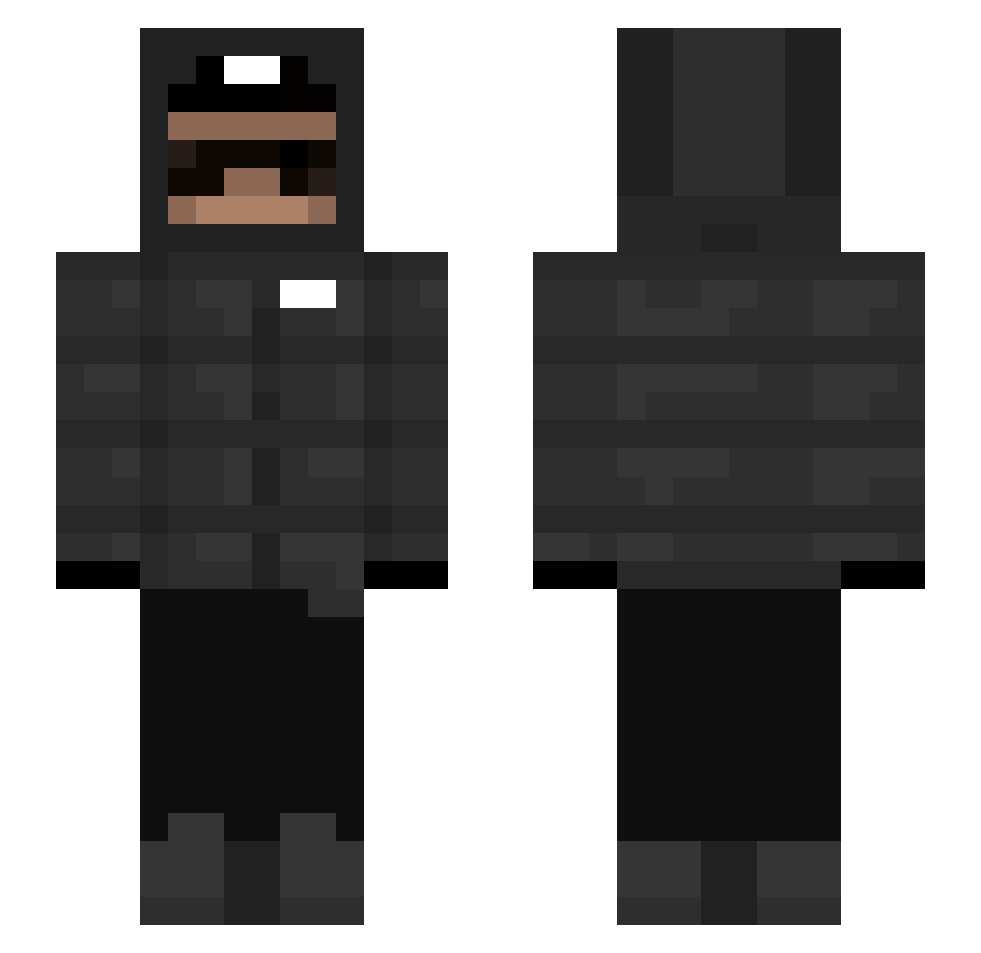 Weakest Minecraft skin, front and back view