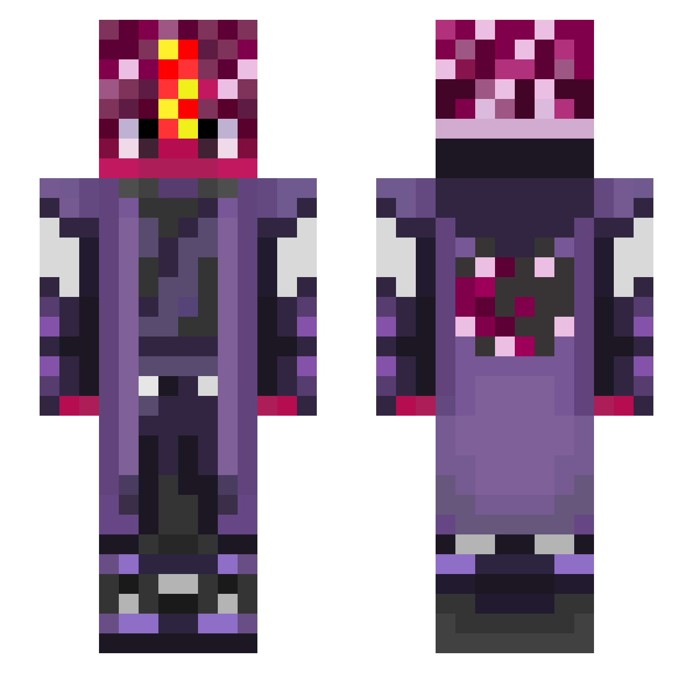 Synkriel Minecraft skin, front and back view