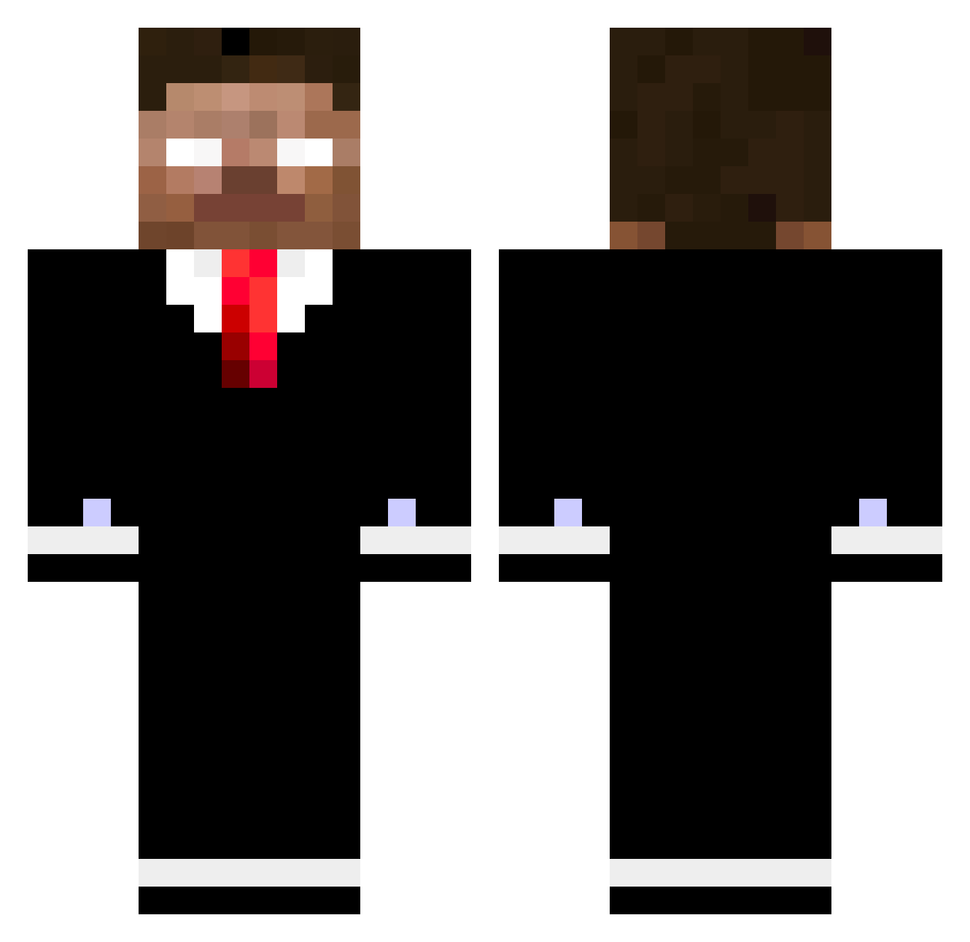 Disdainer Minecraft skin, front and back view