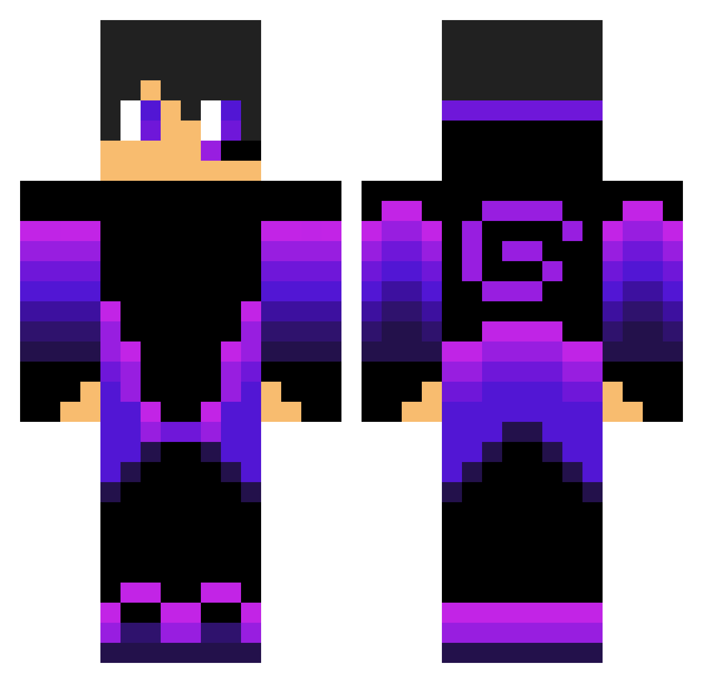 swagga12 Minecraft skin, front and back view