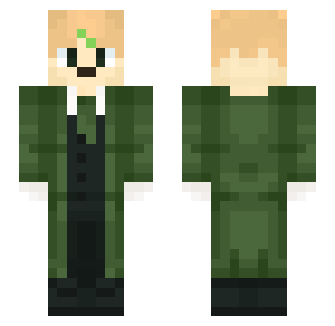 TheLittleToxic Minecraft skin, front and back view