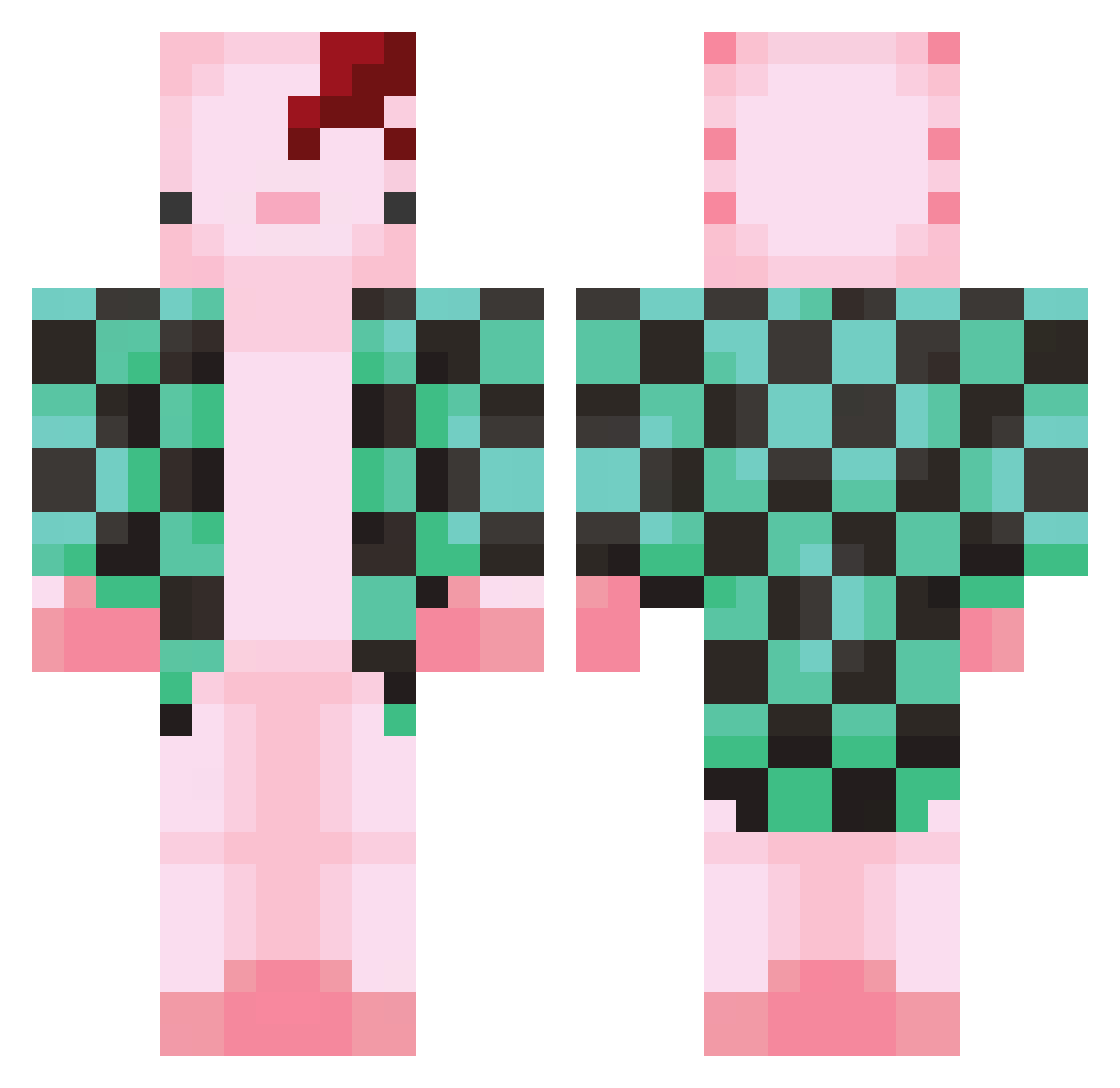 DeiDeii Minecraft skin, front and back view