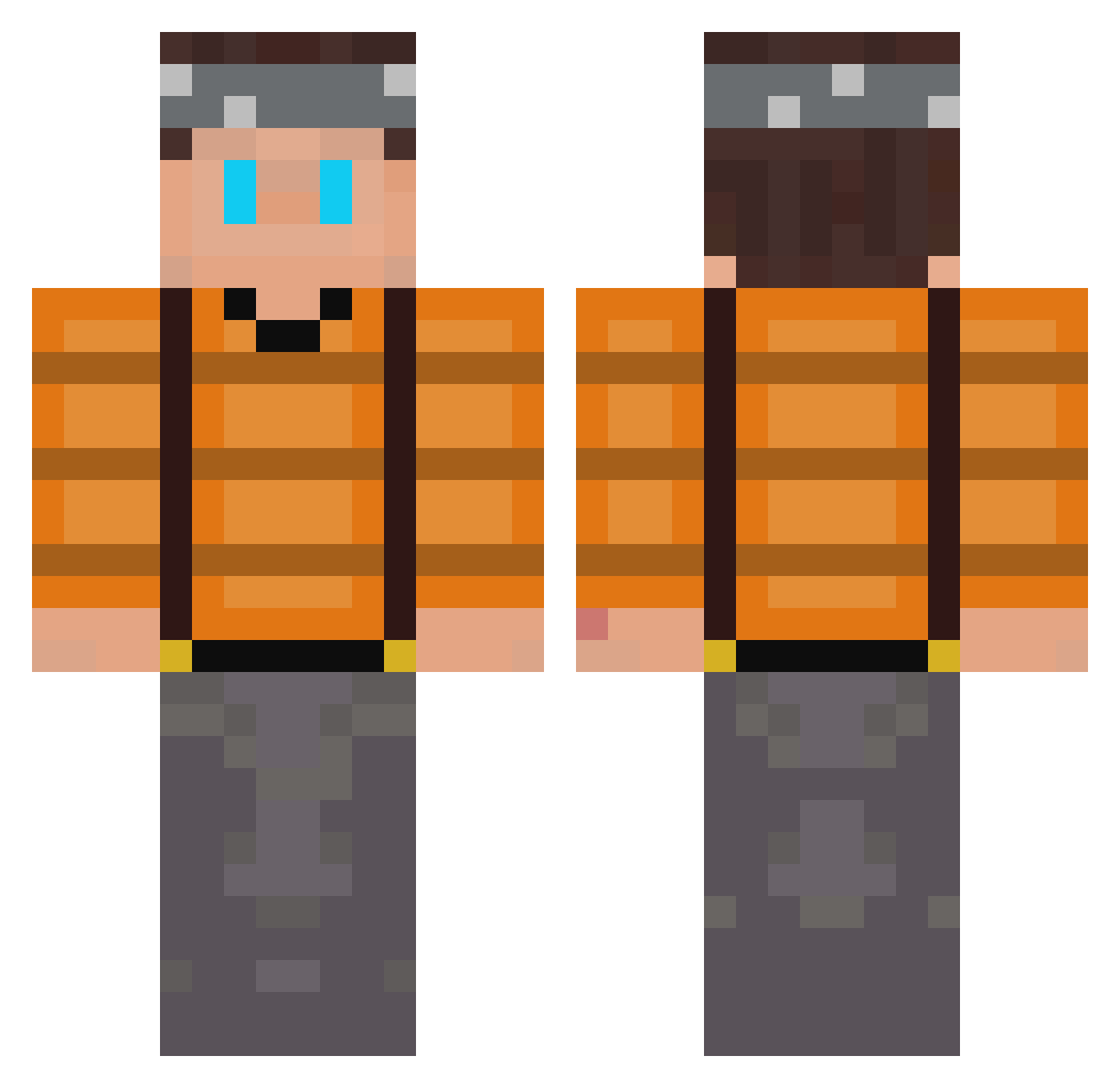 timoki Minecraft skin, front and back view